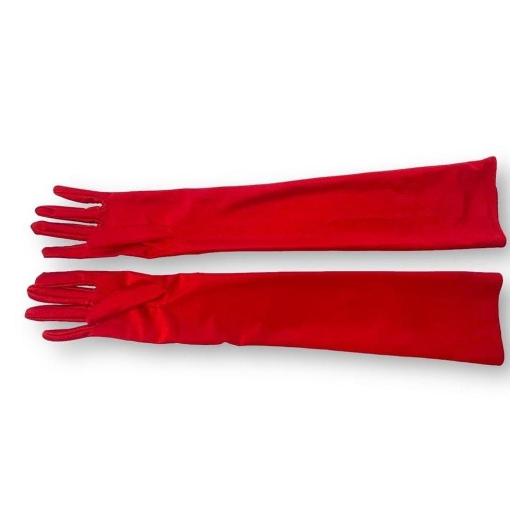 Bright Red Elbow Length‎ Formal Gloves